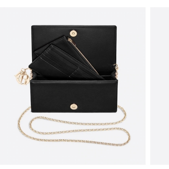 AUTHENTIC - LADY DIOR LAMBSKIN CLUTCH - Picture 2 of 8